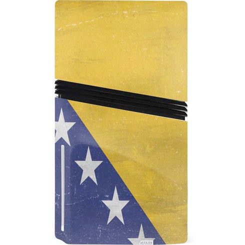 Bosnia and Herzegovina Flag Distressed PS5 Pro Disk Console Skin